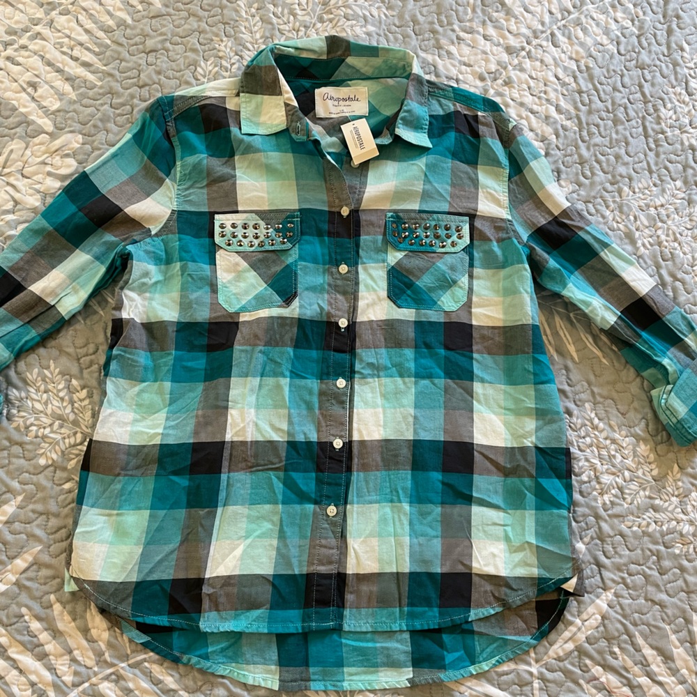NWTS women’s large Aeropostale button-up plaid blouses